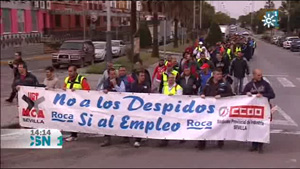 Marcha de los trabajadores de Roca en Mairena del Alcor