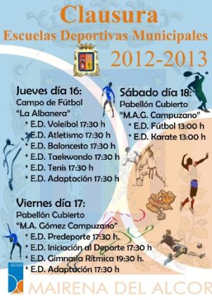 Cartel de la clausura de las Escuelas Deportivas Municipales 2012-13
