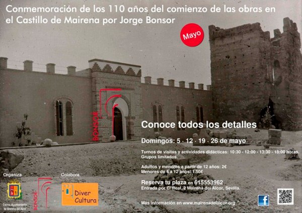 Cartel de las visitas al Castillo de Mairena del Alcor