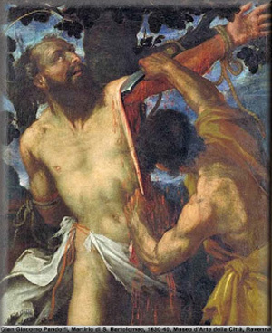 Cuadro "El Martirio de San Bartolomé, de Giacomo Pandolfi