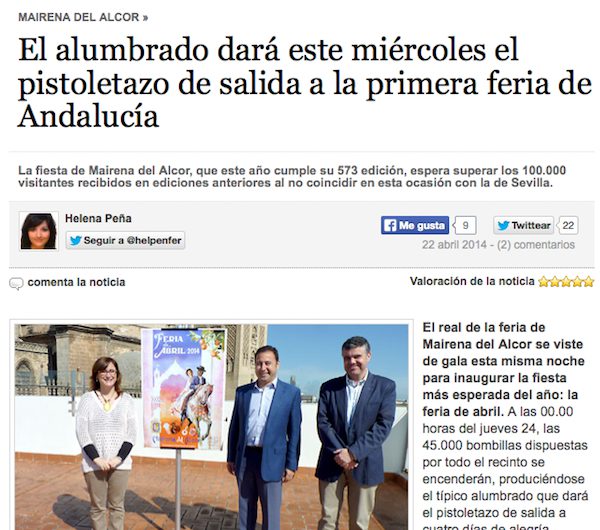 Gran impacto mediático del comienzo de la Feria de Mairena