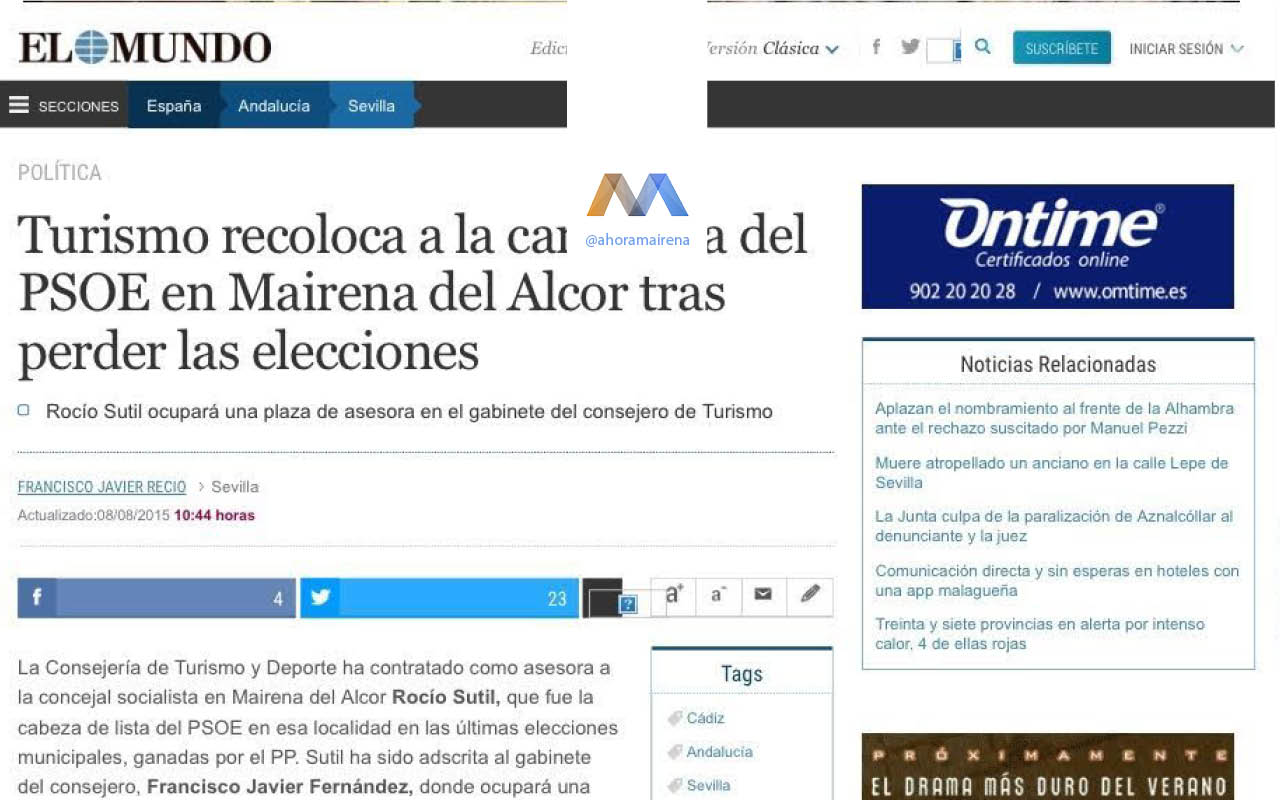 La Junta coloca a dedo a Rocío Sutil tras perder las elecciones
